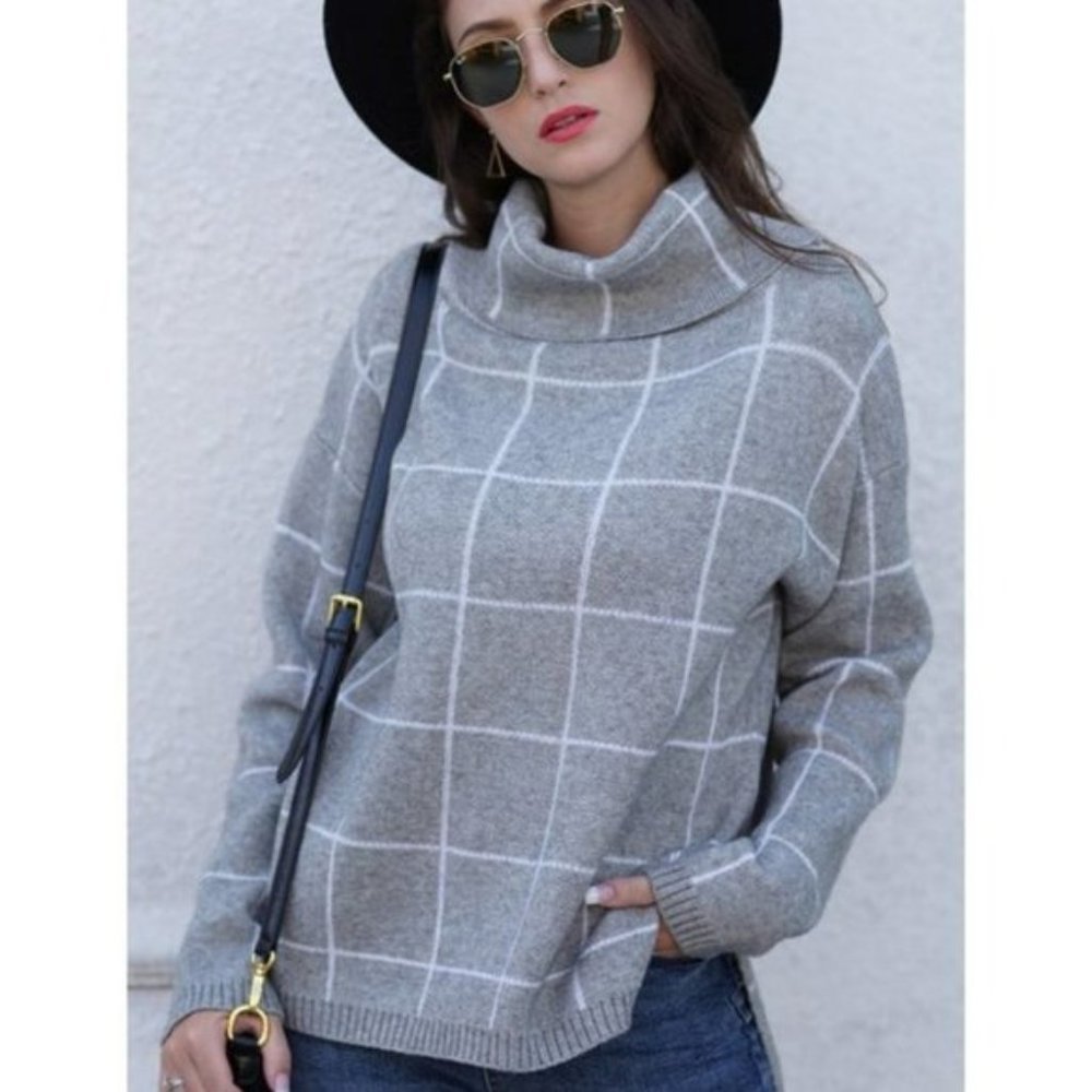 🆕Plaid Turtleneck Sweater